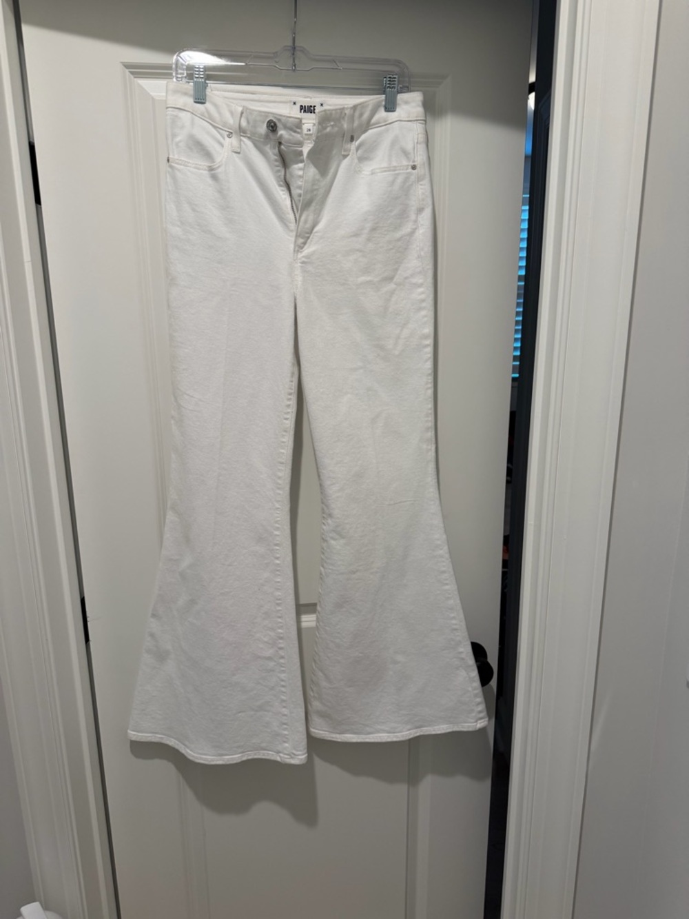 PAIGE White High-Rise Flare Jeans